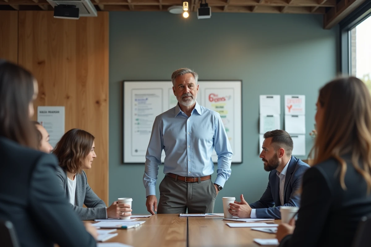 Homme en groupe lors d